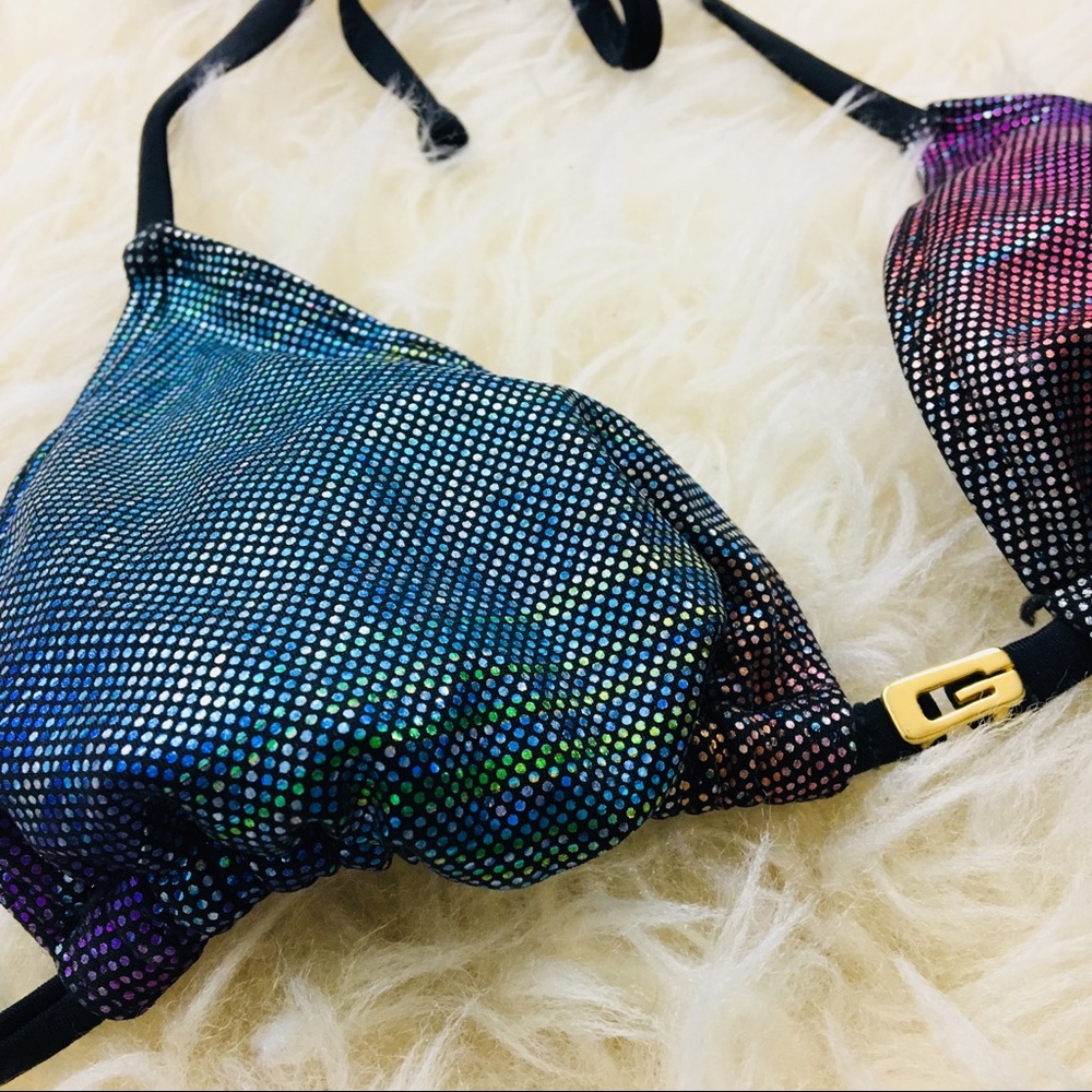 Guess Iridescent Multi-Color Triangle Bikini Top - image 4