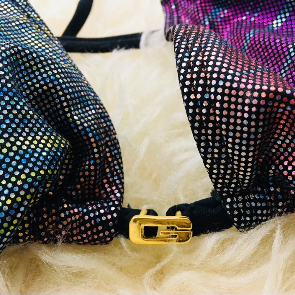 Guess Iridescent Multi-Color Triangle Bikini Top - image 6