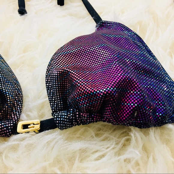 Guess ❦ Iridescent Multi-color Triangle Bikini Top - Picture 5 of 8