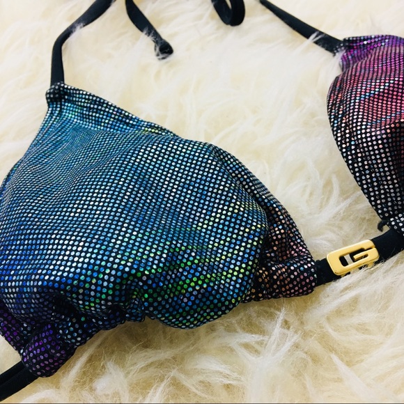 Guess ❦ Iridescent Multi-color Triangle Bikini Top - Picture 4 of 8