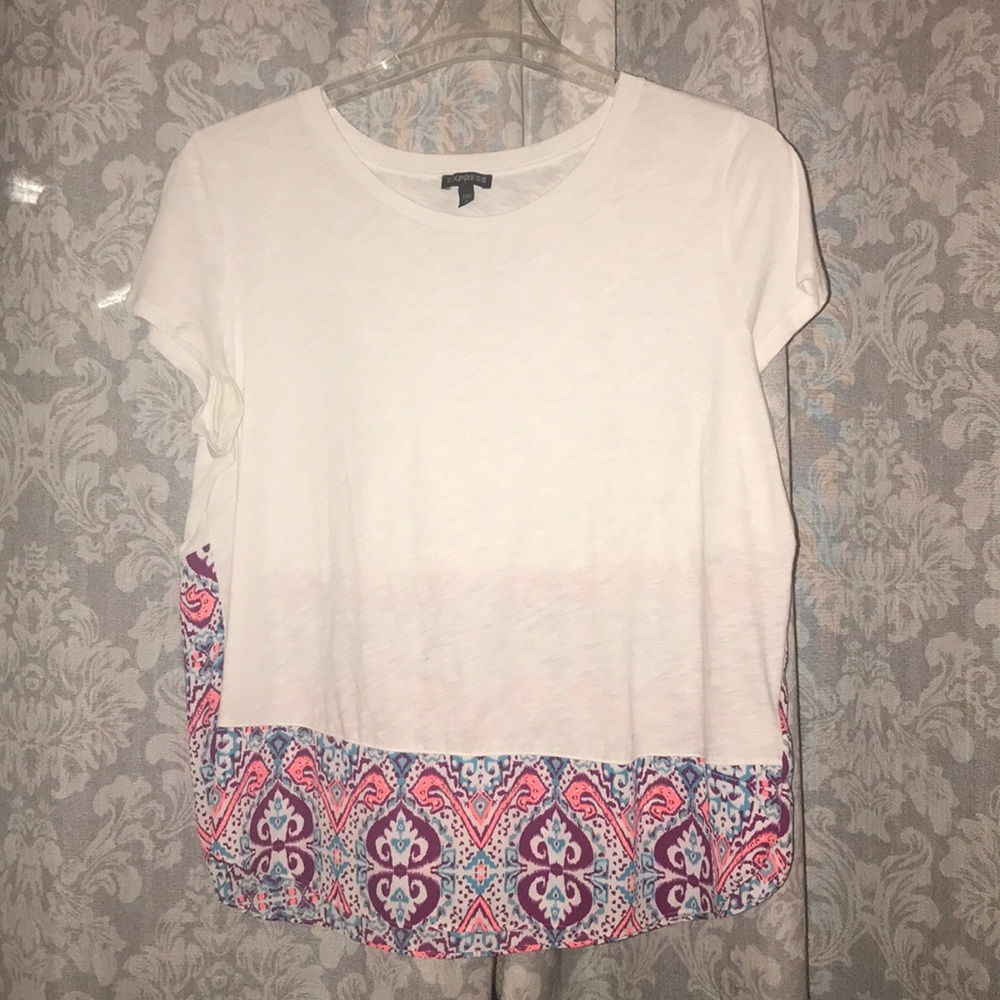 Half white half printed shirt!