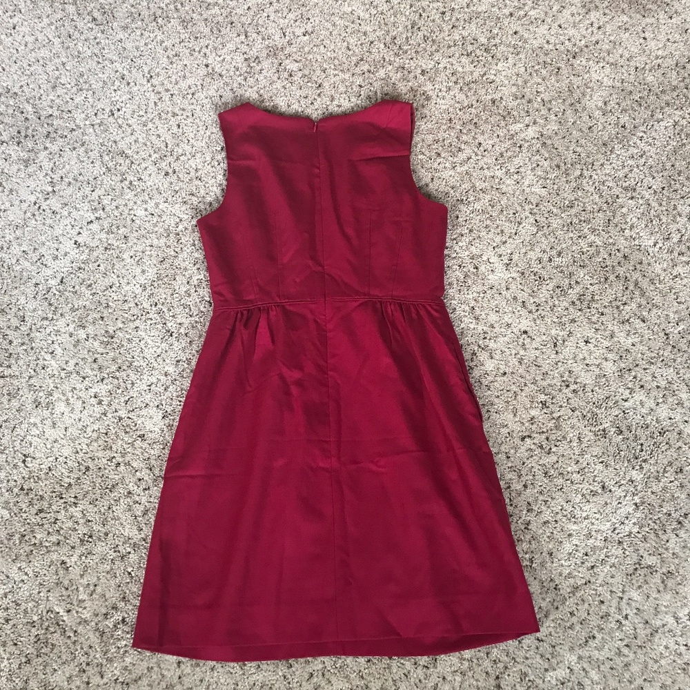 NWT J. Crew Raspberry Pleated Shift Dress - Picture 2 of 4