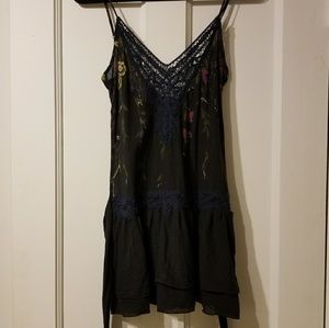 Free People Floral Tie Back Lace Tank