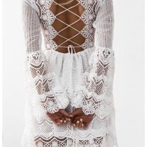 White lace dress with adorable back