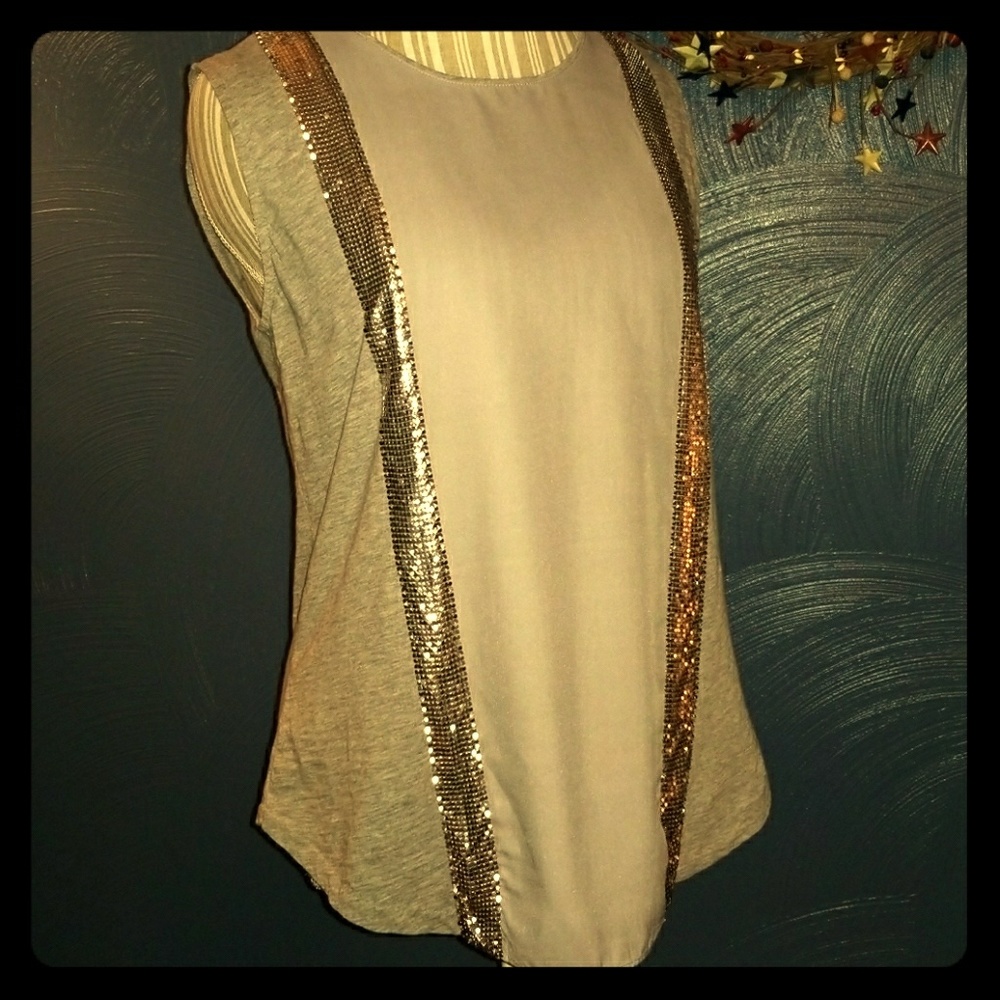 J CREW GREY SLEEVELESS TOP