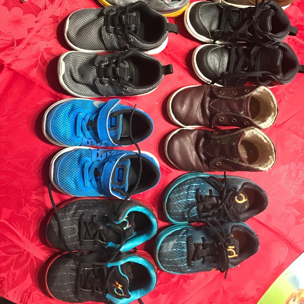 Nike , KD Nike, Toms , air Jordan, Clark’s rainbow