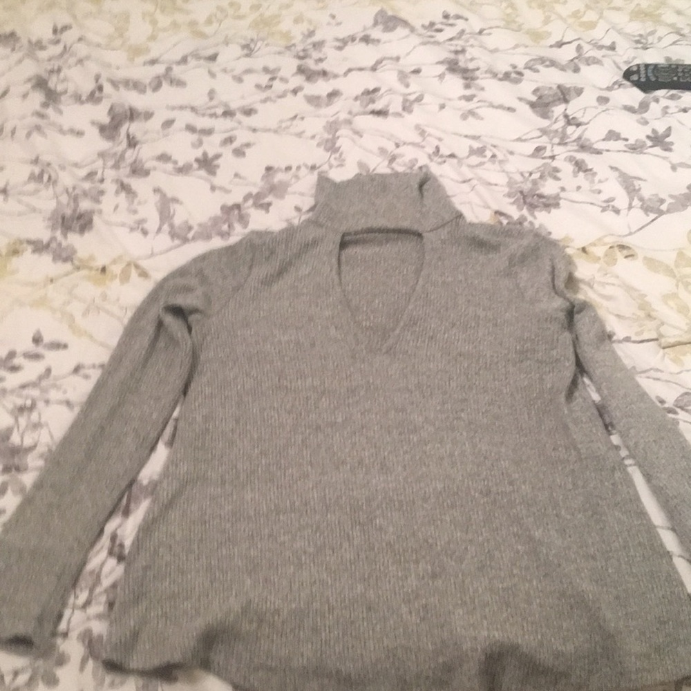 Forever 21 mock neck cut out sweater