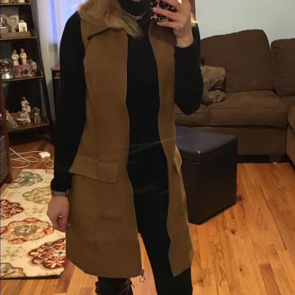 Brown long vest