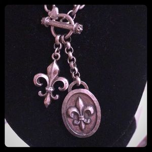 💎⚜️Silver fleur de lis 18in lariat necklace⚜️