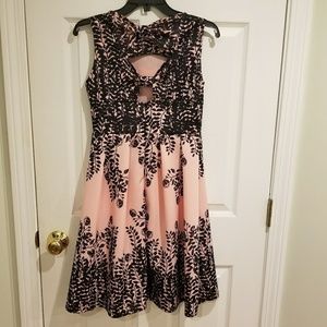Pink and black dress