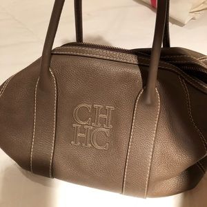 Carolina Herrera leather brown bag