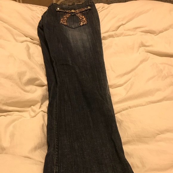 Jeans with leapord print bows on pockets - Picture 2 of 2