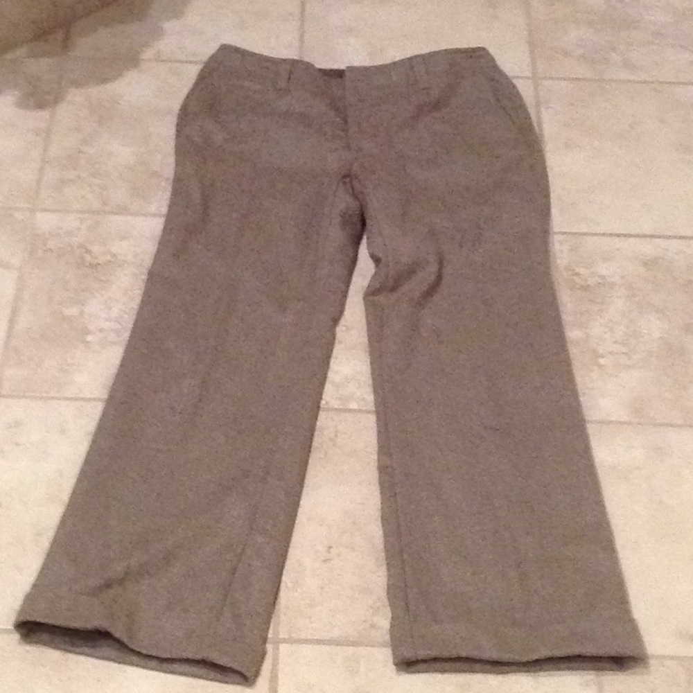 Women's Wool Patterned Green Dress Pants