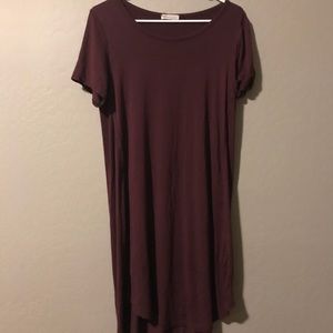Maroon T-shirt Dress