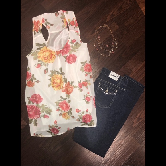 Tops - Lined Floral Tank - Never Worn!