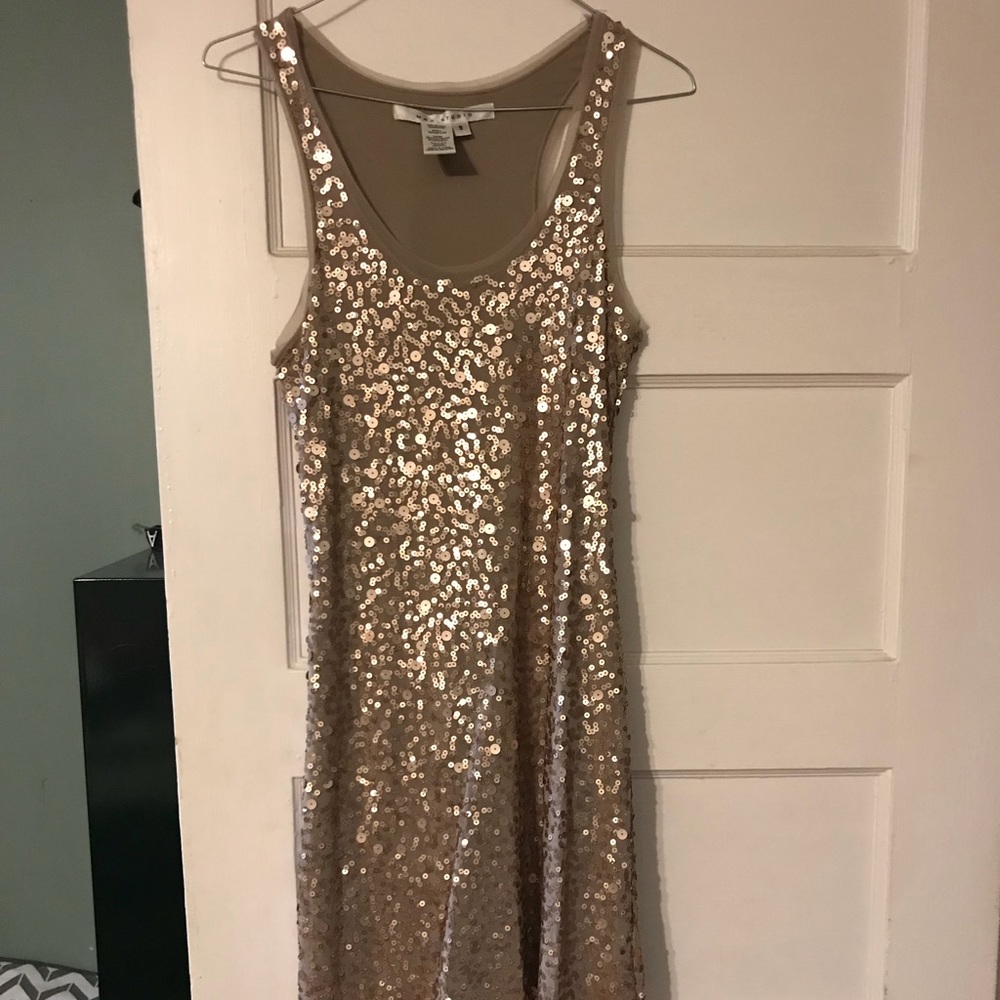 Gold sequin dress