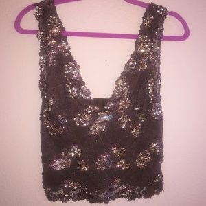 Gorgeous Marciano Sequin Beaded Crop Top