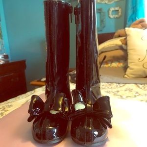 Joyfolie Black kids Boots with bow