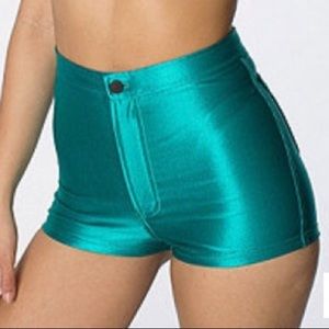 American Apparel Green Disco Shorts