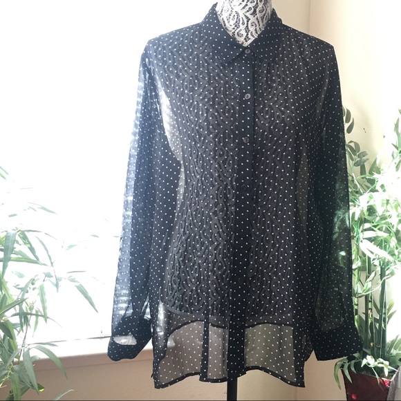 Chico's Tops - CHICO'S 3 Polka Dots Button-Down Sheer Top