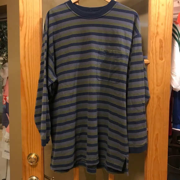 guess jeans long sleeve striped shirt