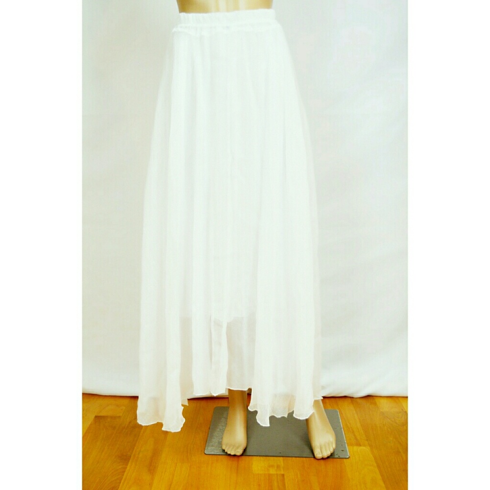 White Chiffon Maxi Skirt