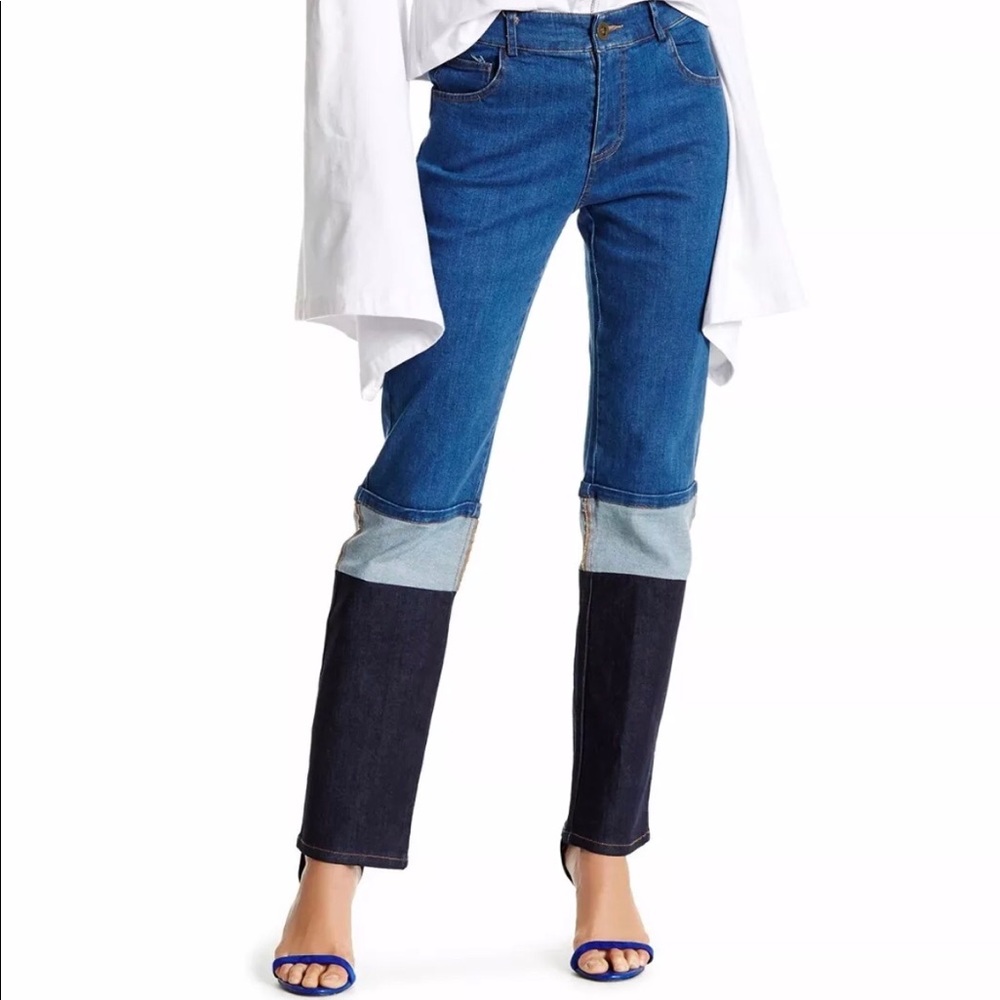 TOV Holy Color Block Jeans