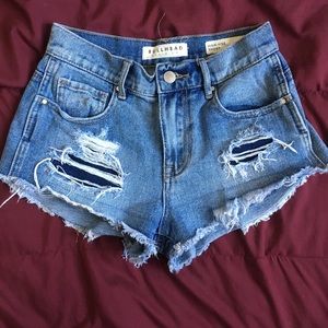 Bullhead Denim High Waisted Distressed Shorts