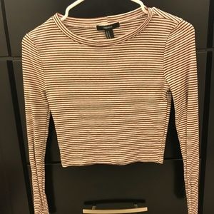 Long Sleeve Maroon Crop Top