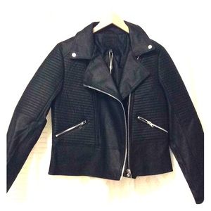 Faux leather moto jacket
