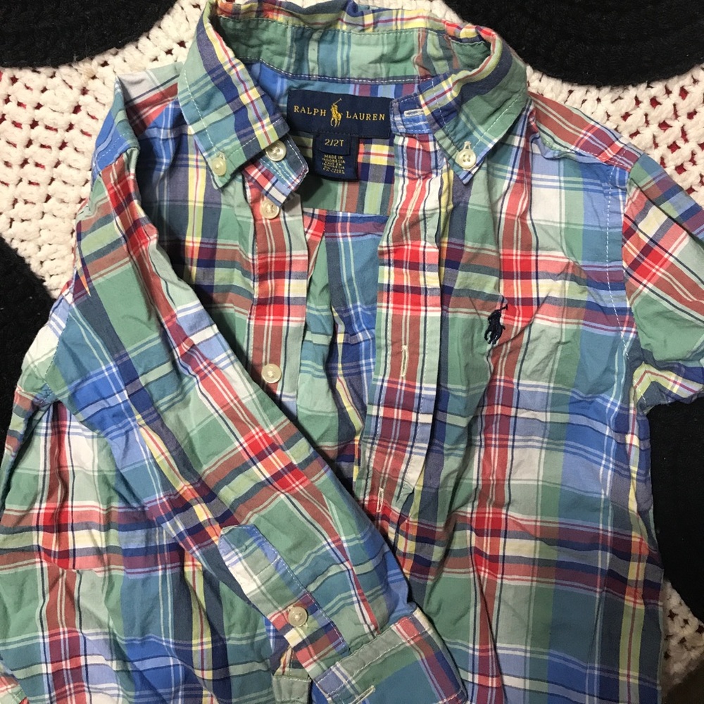 Polo button up shirt& red long sleeve