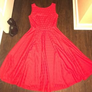 Boflyyang Red Rockabilly Swing Dress Sz Med