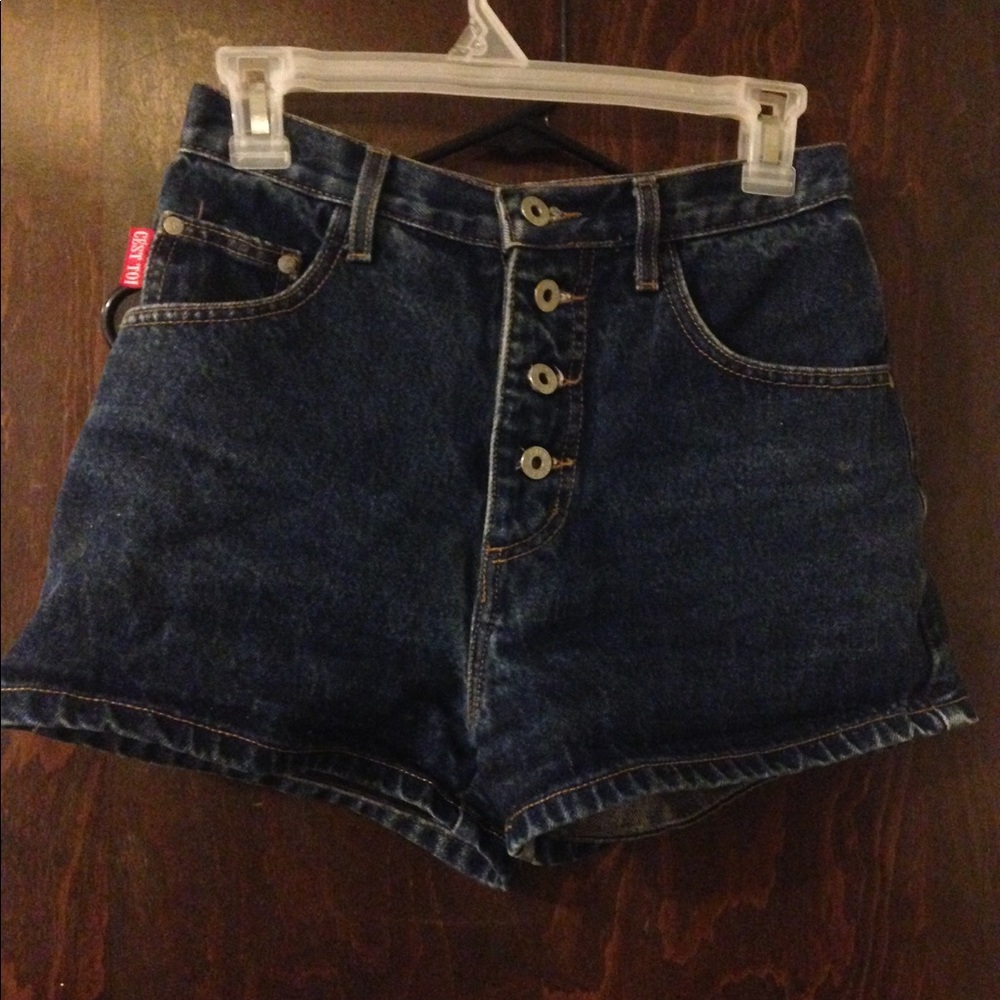 High waisted denim shorts