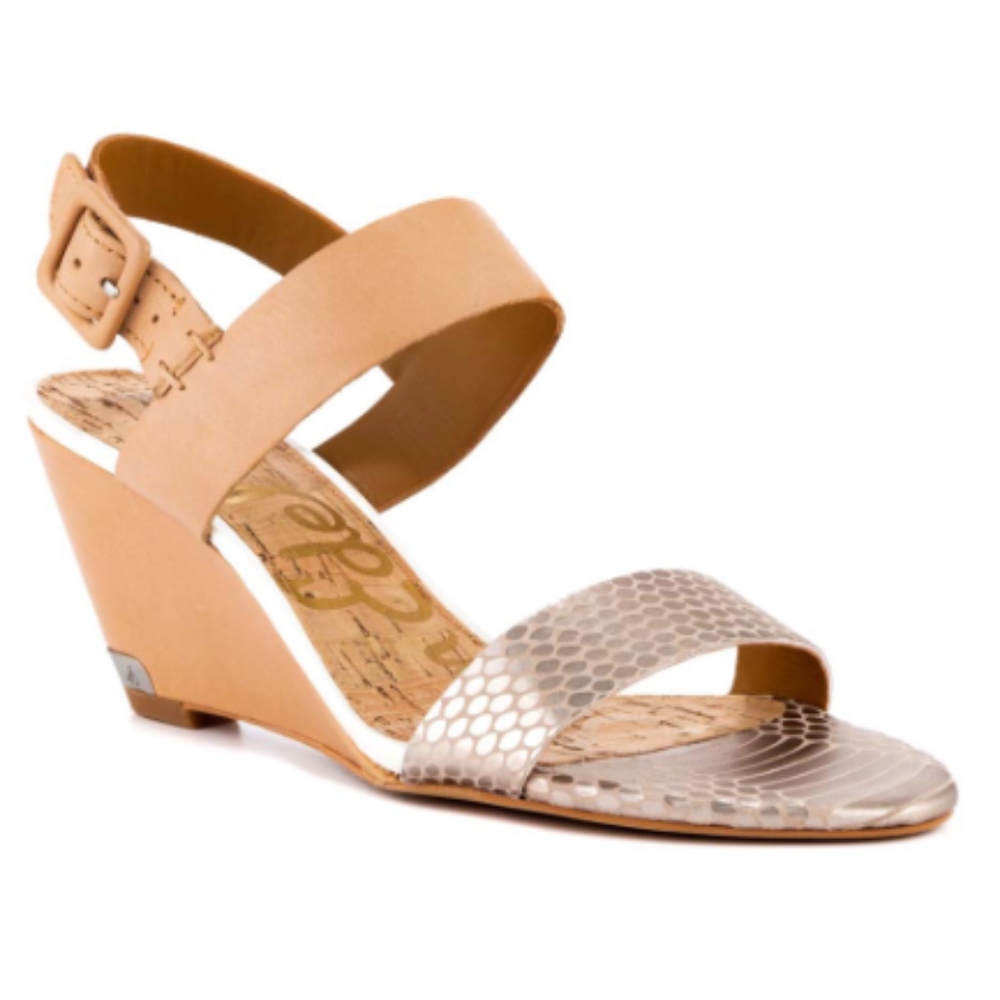 Sam Edelman Sutton tan wedge sandals