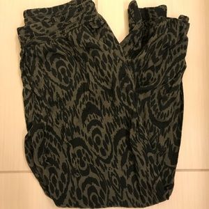 Olive and Black Printed Joggers