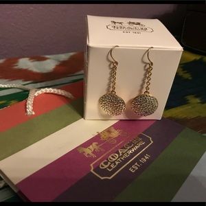Coach gold earrings with original box and bag