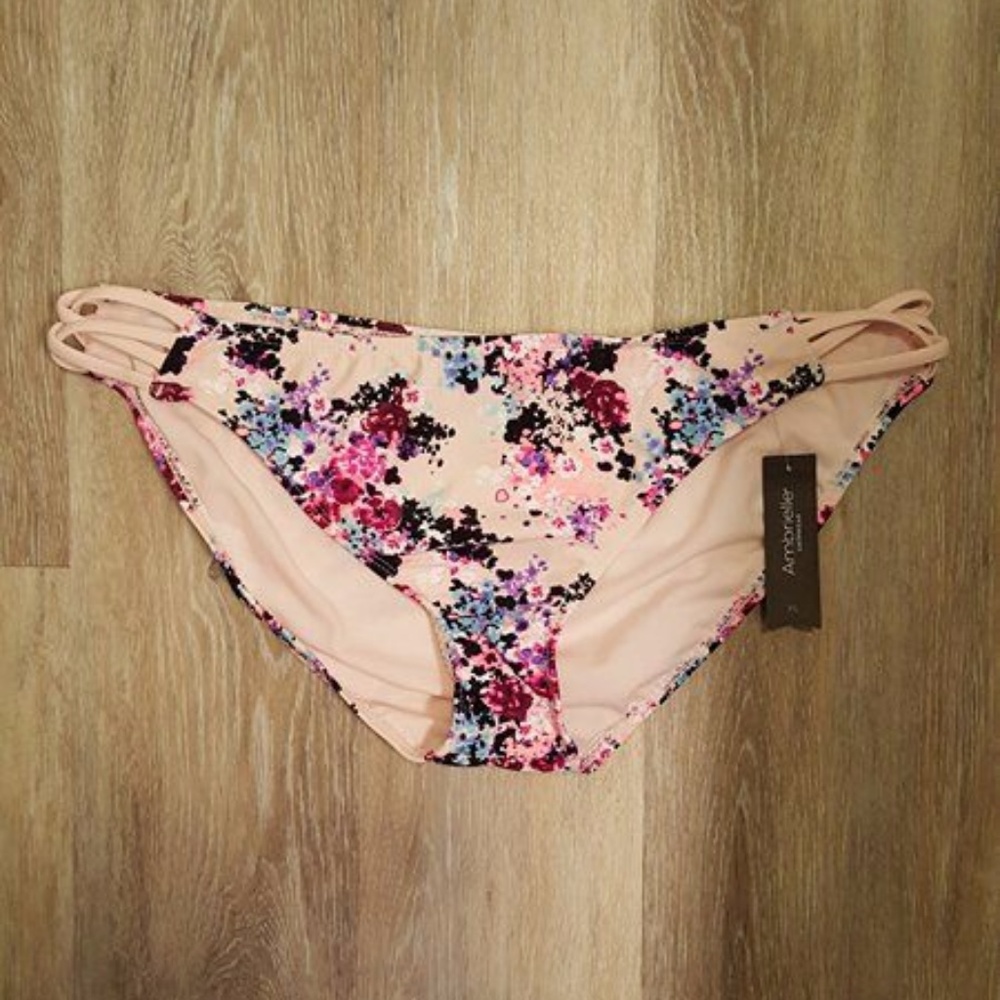 Pink Floral Bikini Bottom