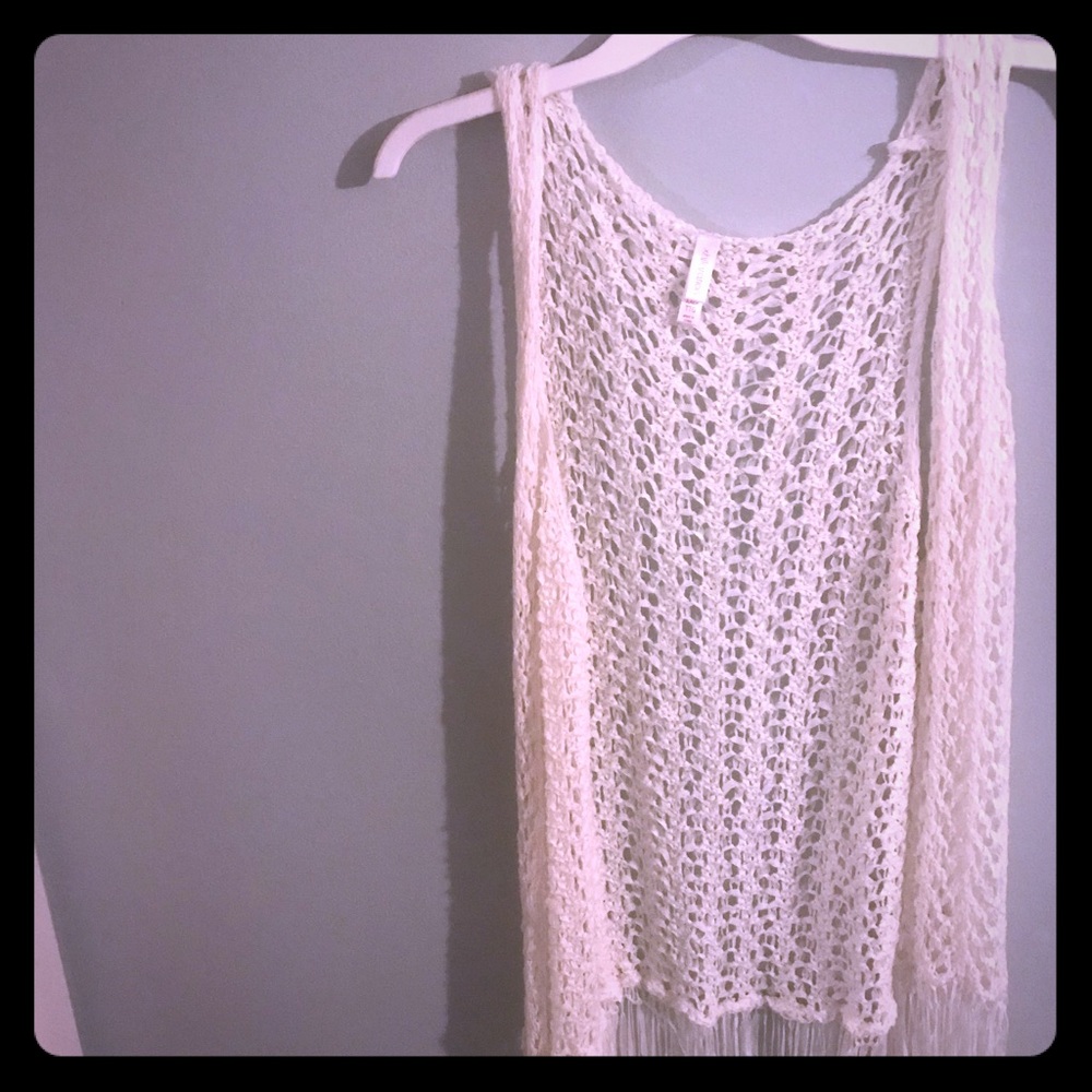 Xhilaration sweater vest. Crocheted. Lightly wore.