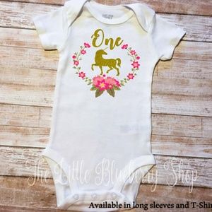 Unicorn flower birthday onesie