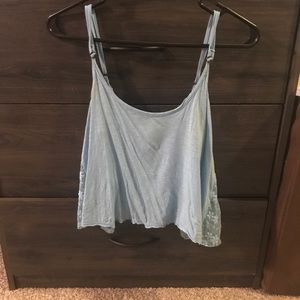 Light blue tank crop top