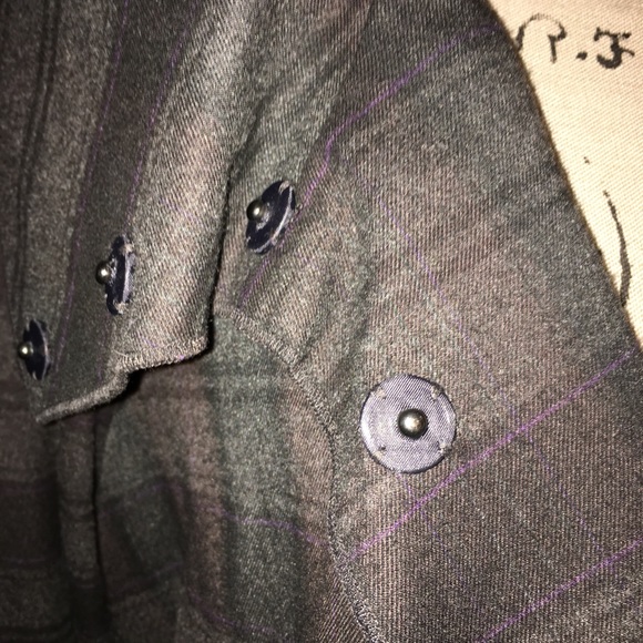 Plaid Snap Front With Tie Jacket Blouse - Picture 5 of 6