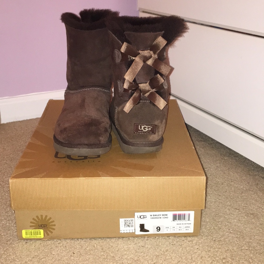 Brown Bailey Bows Uggs with original box