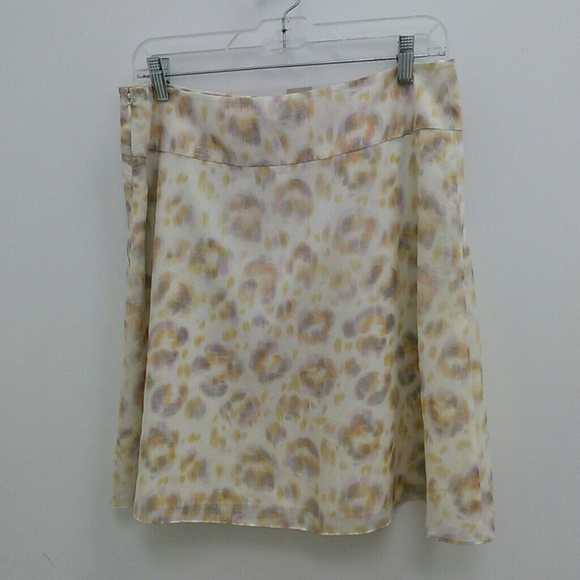 Ann Taylor Loft Sz 8 Skirt Cream Peach A-line - Picture 3 of 4