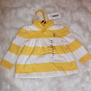 L/S Ralph Lauren Ruffle Collar Shirt NWT!