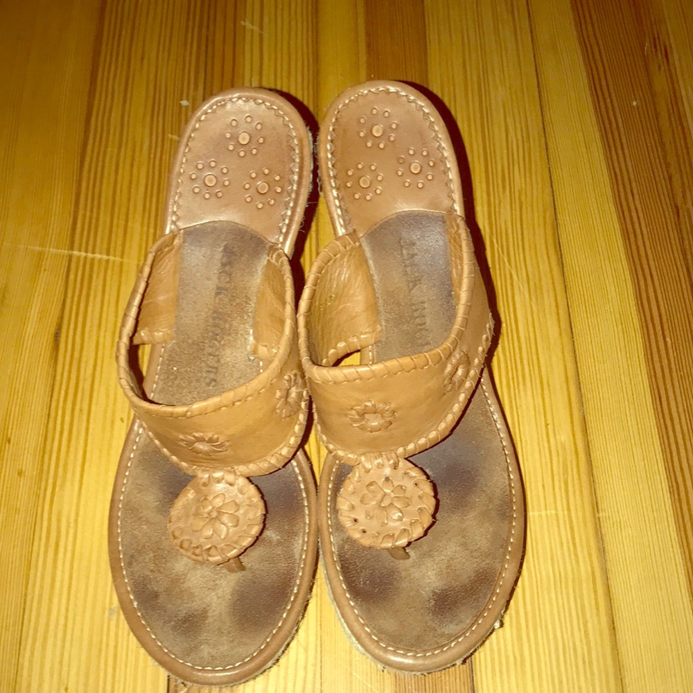 Jack Rodgers tan wedges