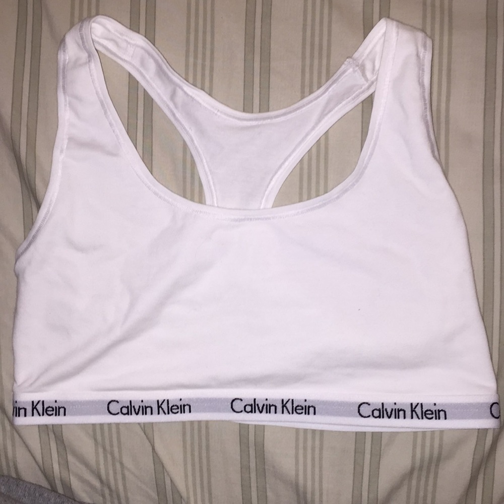 Calvin Klein White Sports Bra Size Medium