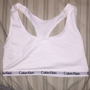 Calvin Klein White Sports Bra Size Medium