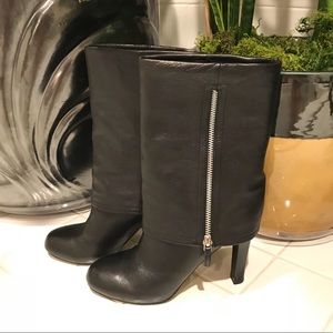 Franco Sarto mid-shaft leather high heel boots