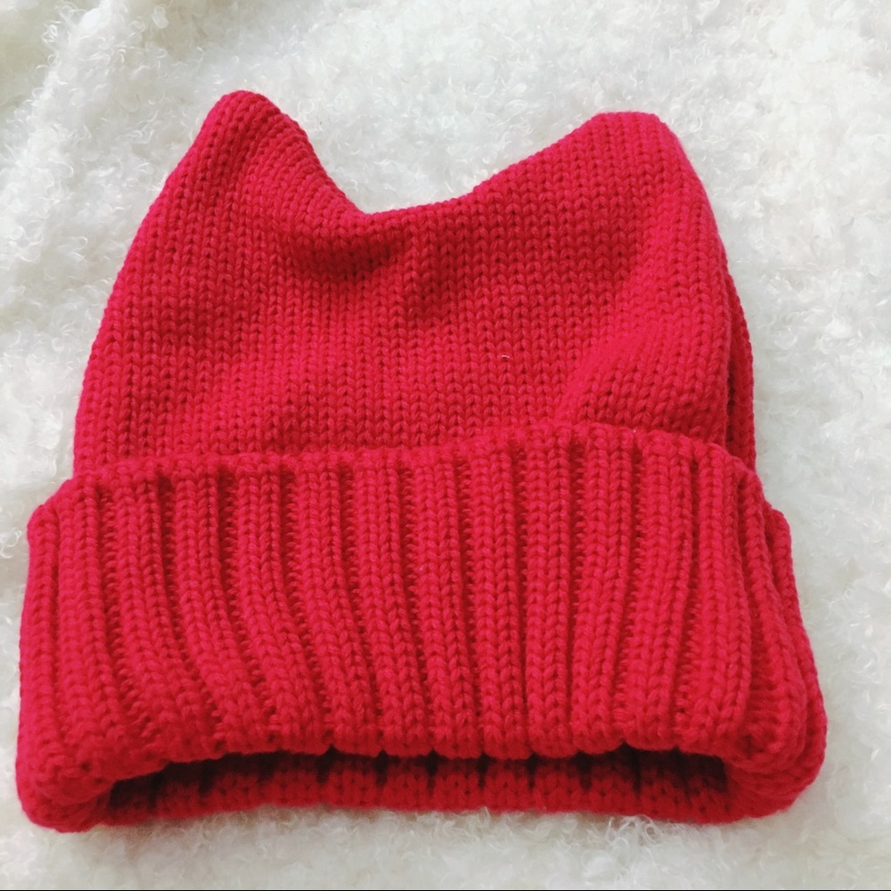 Red cat ears beanie (new)