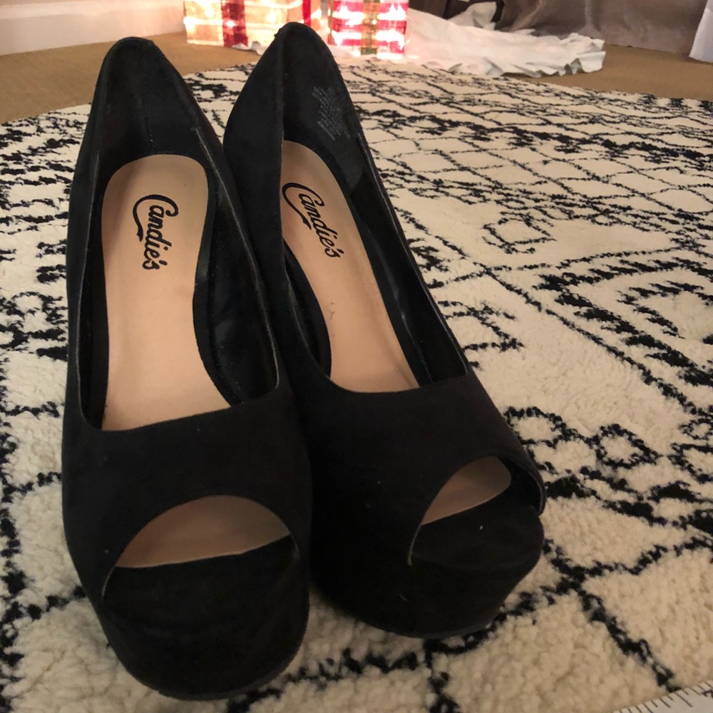 Black Suede Wedges